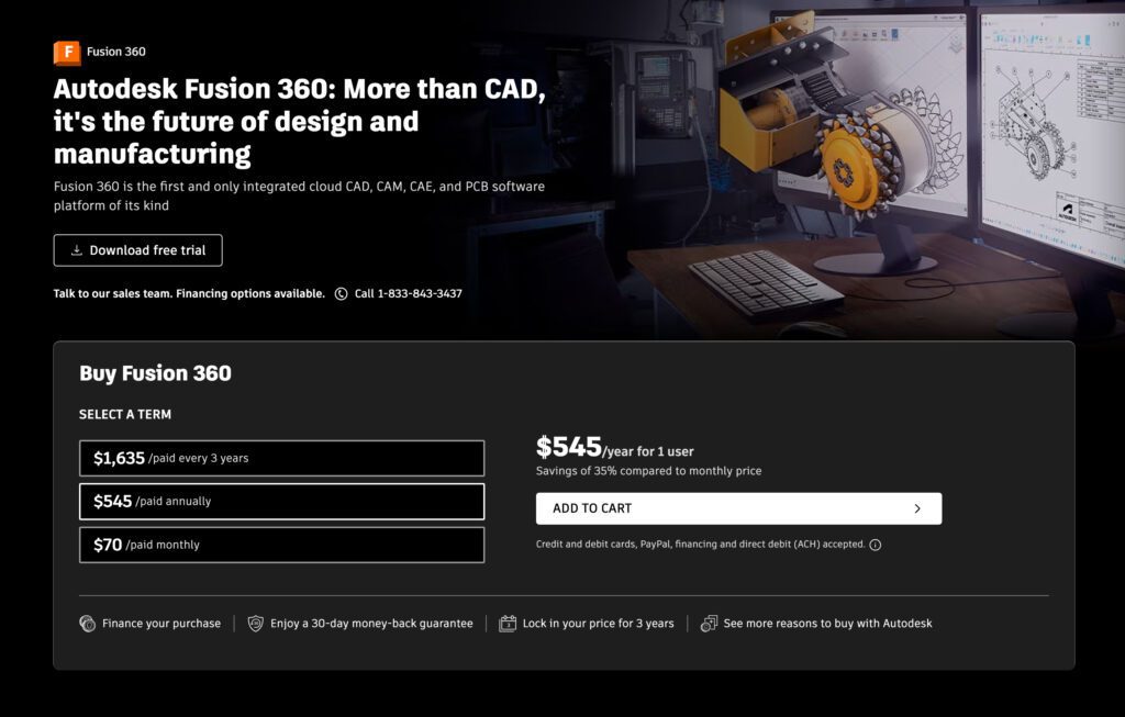 Autodesk Fusion 360 Pricing